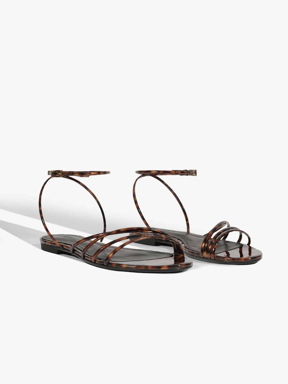 Schultz INEZ Animal Print Leather Flat Sandals